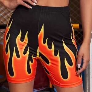 🔥🔥Shein Fire Print Biker Shorts🔥🔥